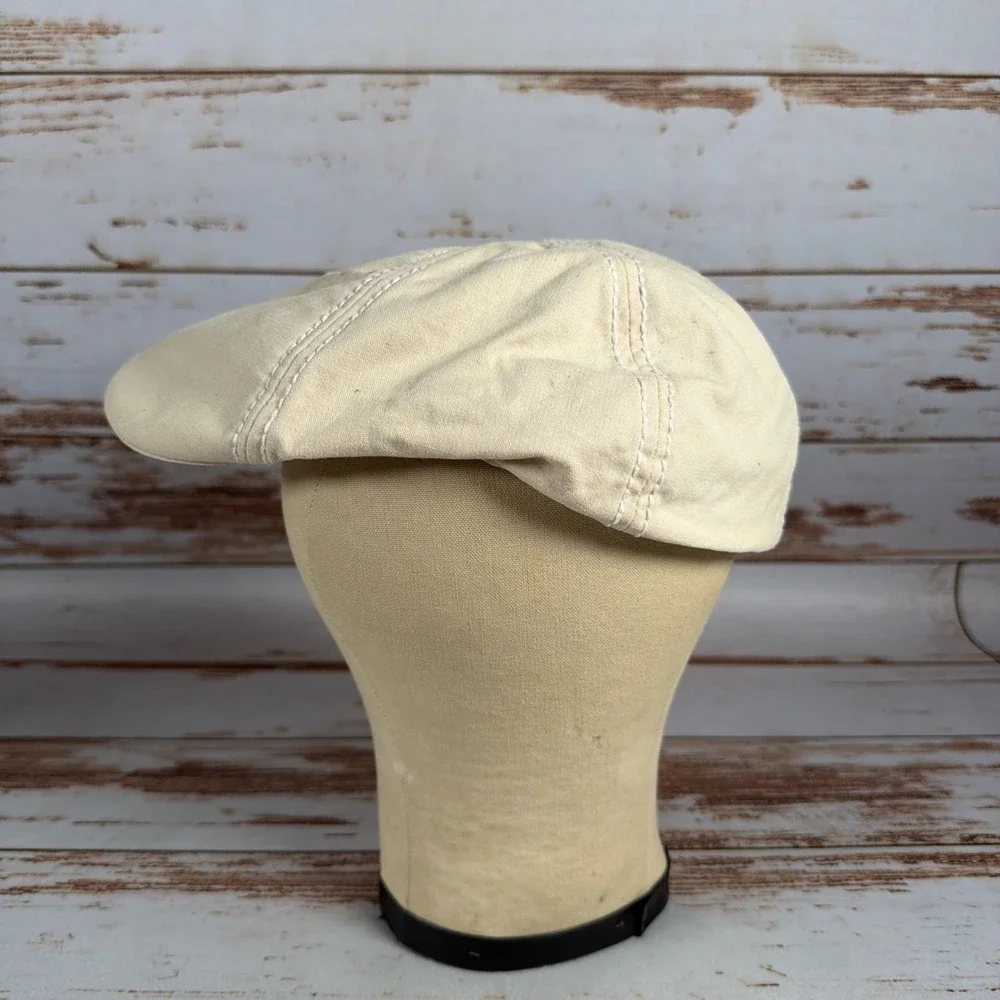 Tommy Bahama 100% Cotton Newsboy Hat Khaki L XL Used